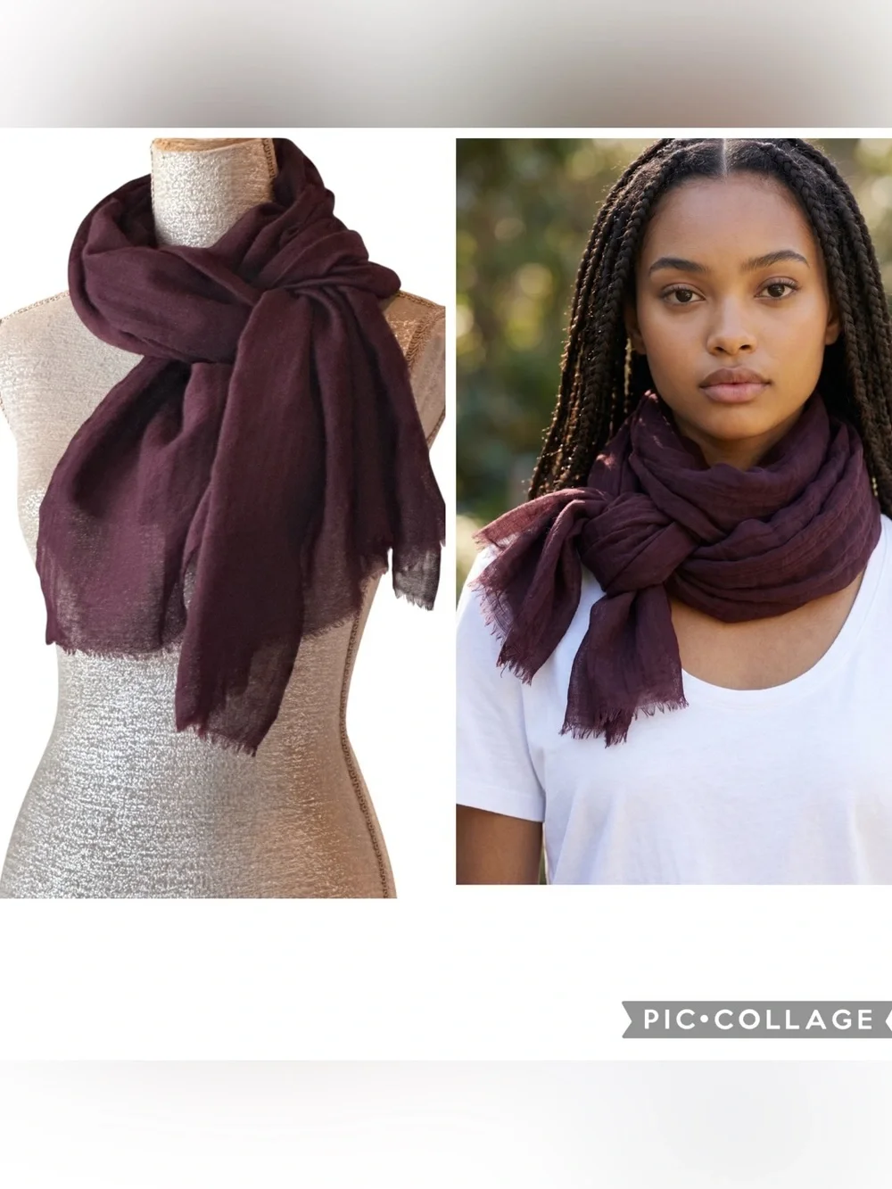 Anthropologie BHLDN Rue Wool Silk Scarf Wrap NWOT Amethyst OS